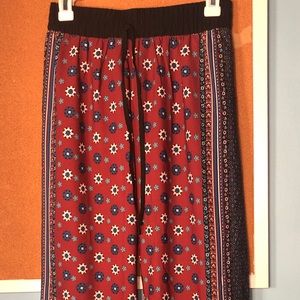 Wide leg patterned pants